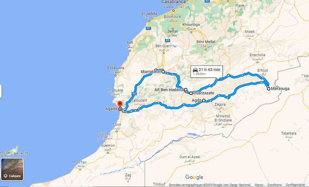 5 days desert tour from Agadir to Merzouga