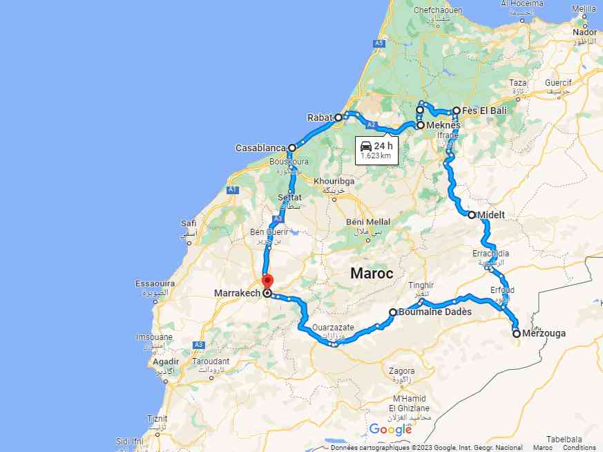 7 days in Morocco itinerary from Casablanca