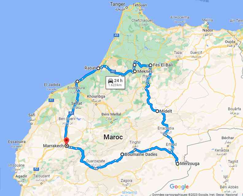 Morocco travel itinerary 10 days from Casablanca